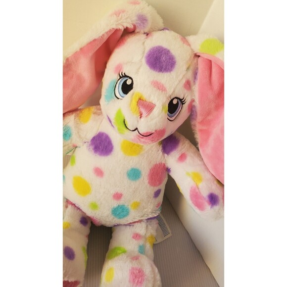 Build A Bear Spotty Dotty Bunny Rabbit 16" White Polka Dot Plush BAB Easter EUC - Picture 3 of 8